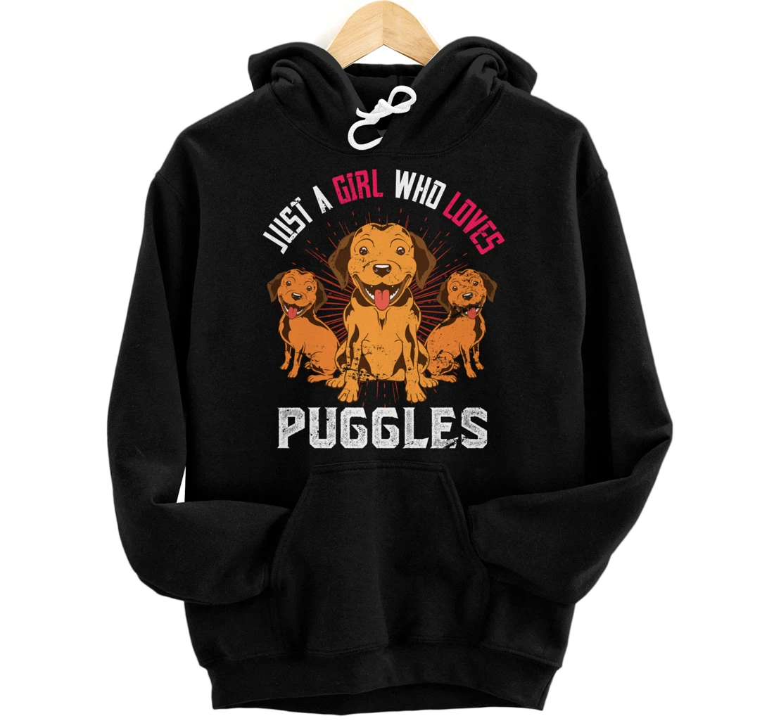 Personalized Pet Animal Dog Owner Women Girls Dog Lover Cute Puggle Pullover Hoodie