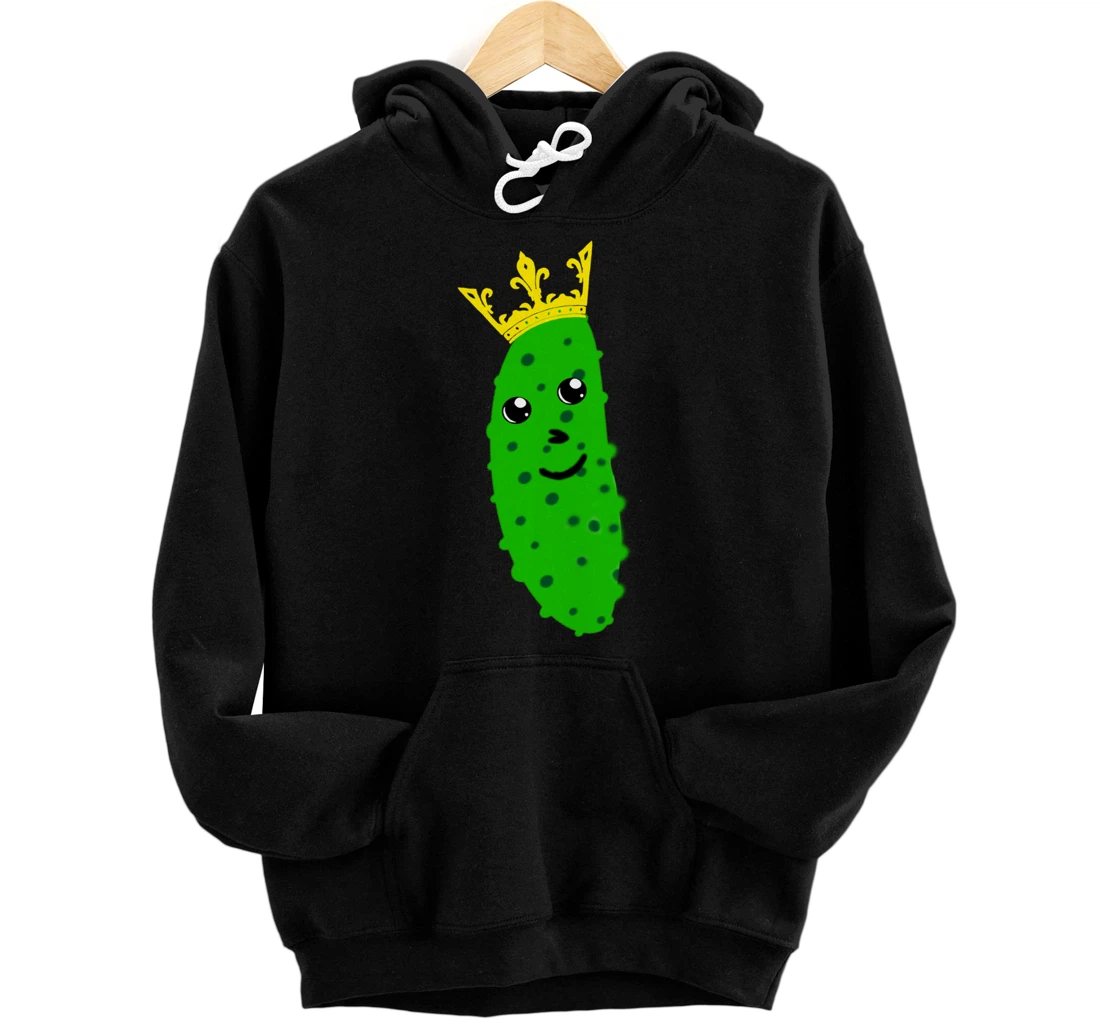 Personalized Pickle Crown Cucumber Lover Funny Pickles Food Dill Pullover Hoodie