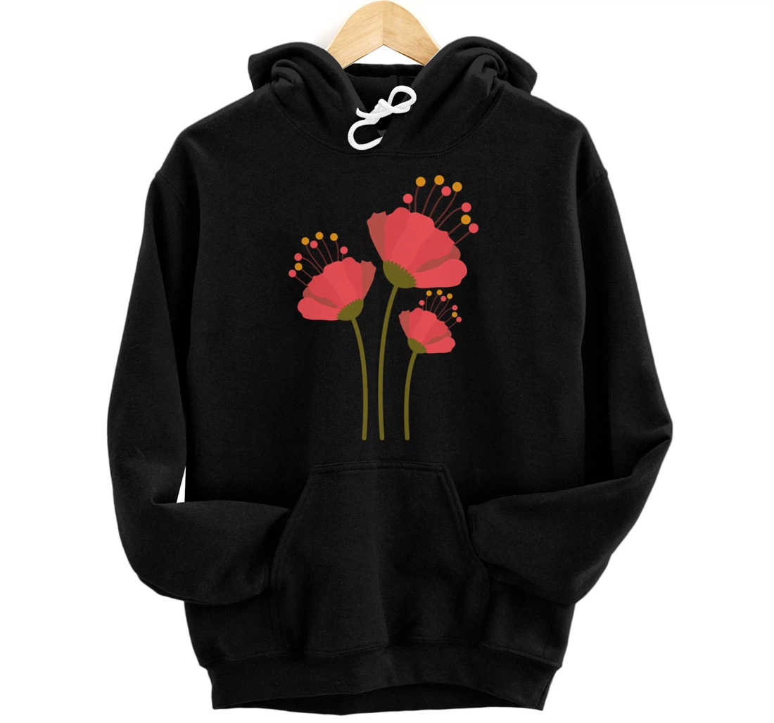 Personalized Floral Daisy Flower Botanical Graphic Aesthetic Boho Pullover Hoodie