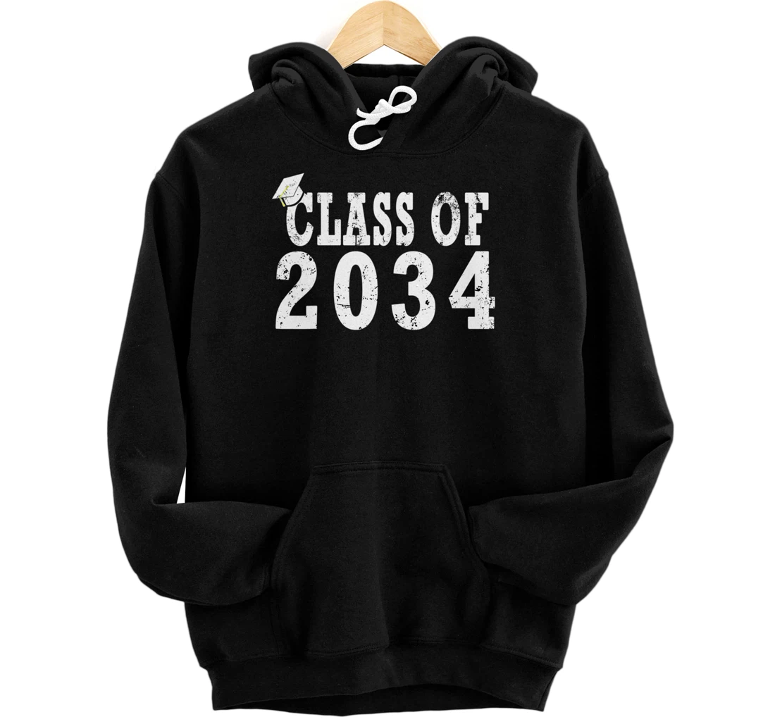 Personalized Class Of 2034 Grow With Me First Day Of School Graduation Pullover Hoodie