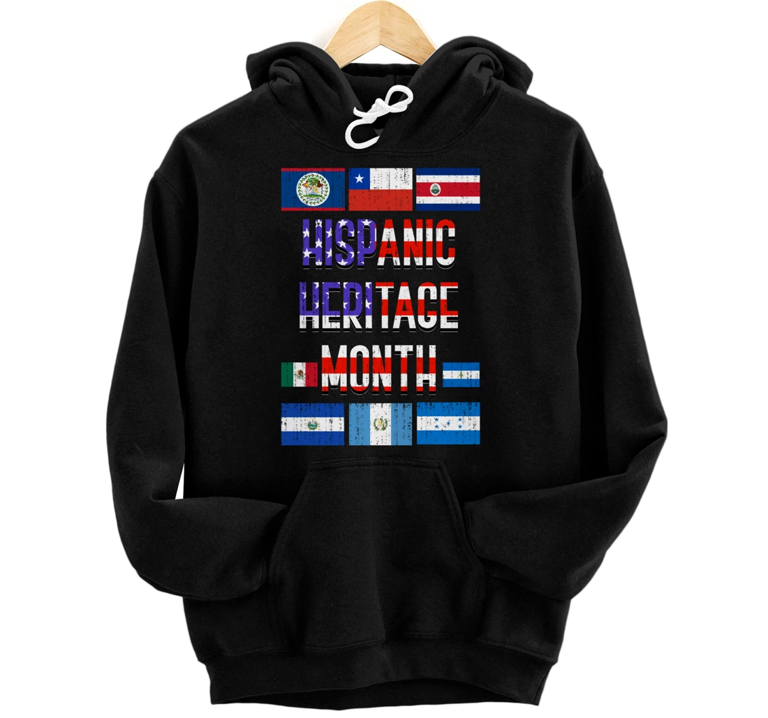 Personalized Latino Countries US Flag Latin Pride Hispanic Heritage Month Pullover Hoodie