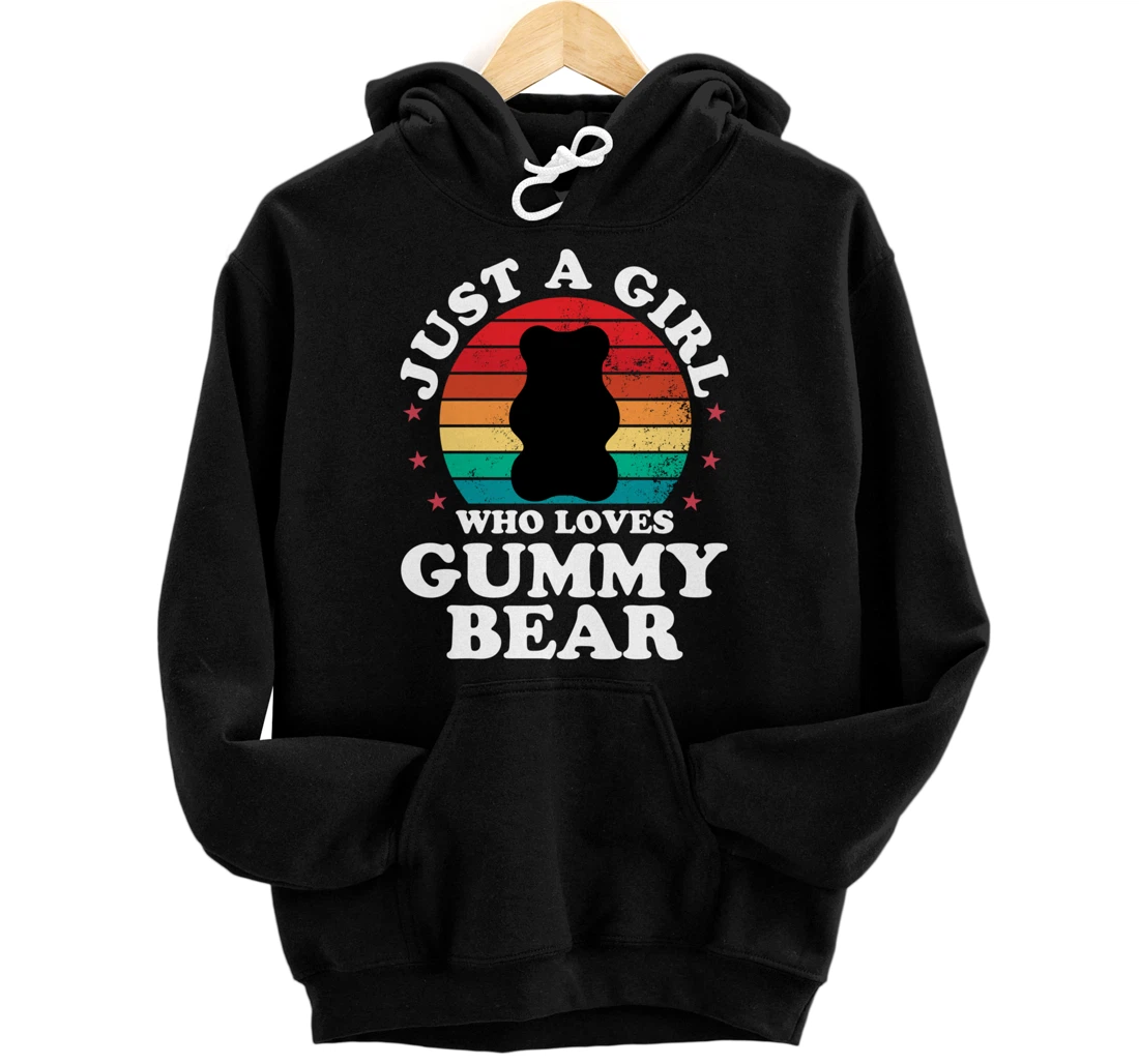Personalized Just A Girl Who Loves Gummy Bear Funny Candy Lovers Gift Pullover Hoodie