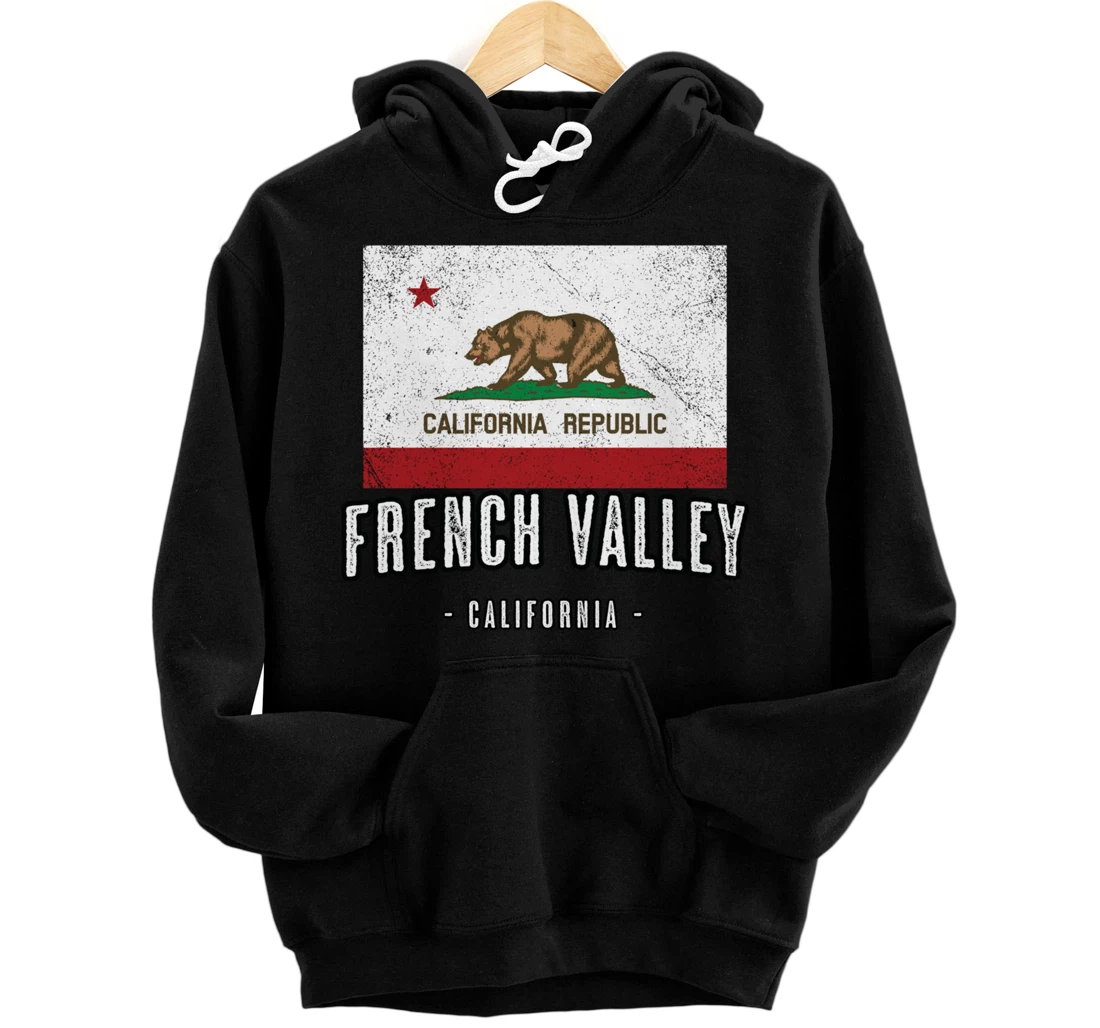 Personalized FRENCH VALLEY California | Cali City Souvenir - CA Flag Top Pullover Hoodie