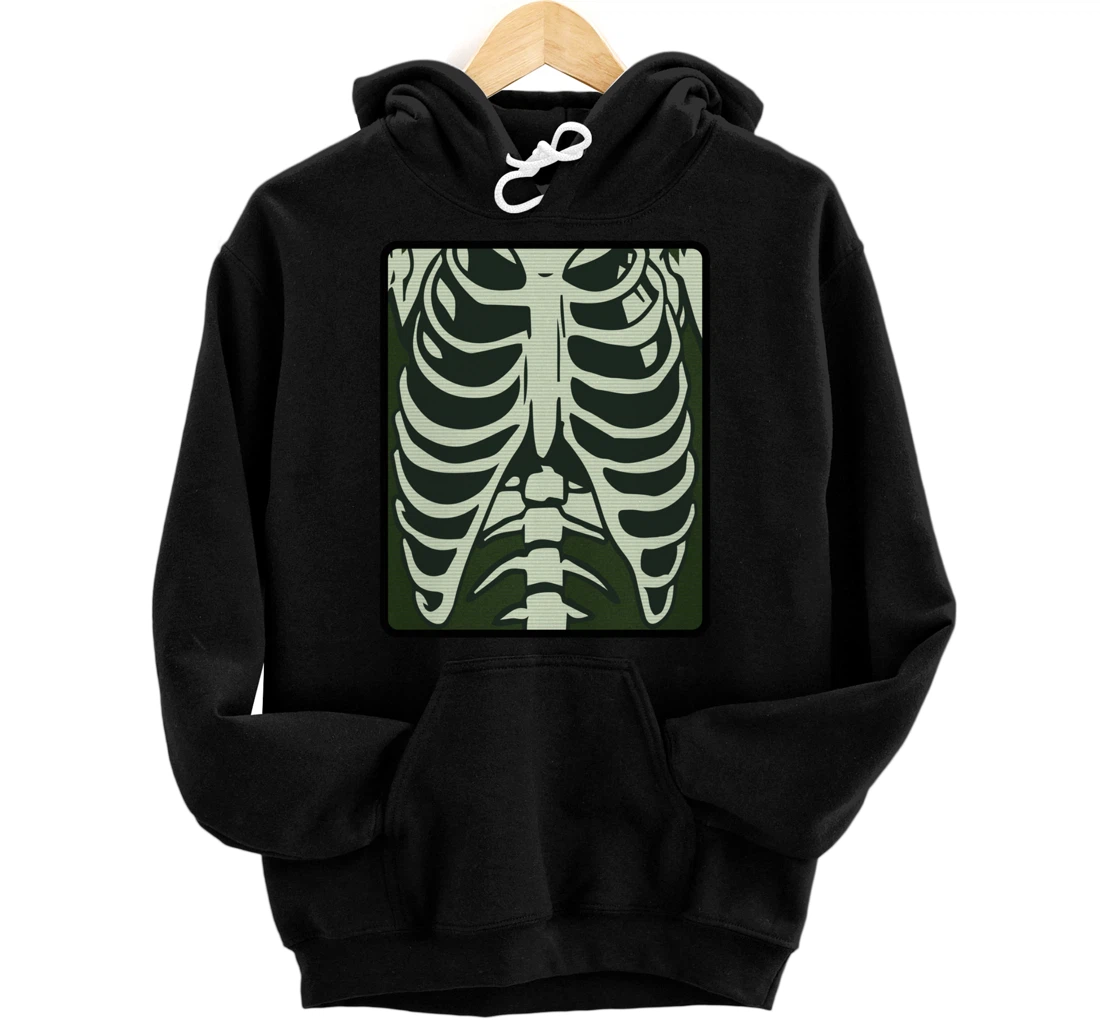 Personalized Skeleton Chest X-Ray Costume - Horror Human Radiography Pullover Hoodie