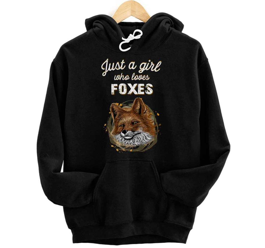 Personalized Just a Girl Who Loves Foxes fans gift Pullover Hoodie