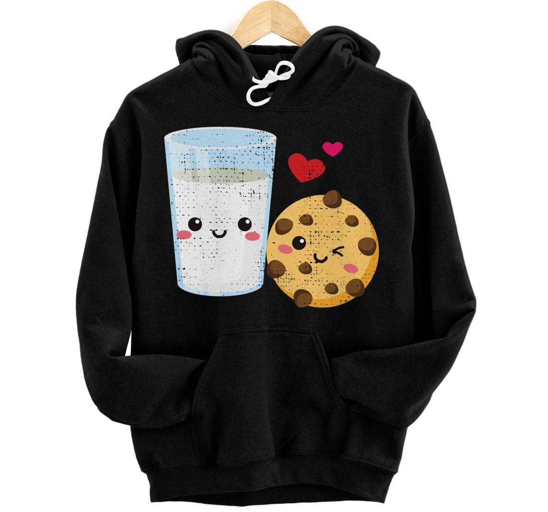 Personalized Funny Milk And Cookie Couple Kawaii Valentines Day Pullover Hoodie