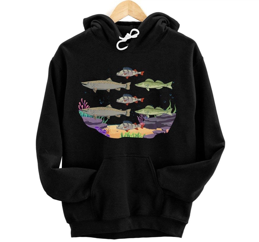 Personalized Underwater Fish Species Biology Fishkeeping Saltwater Fish Pullover Hoodie