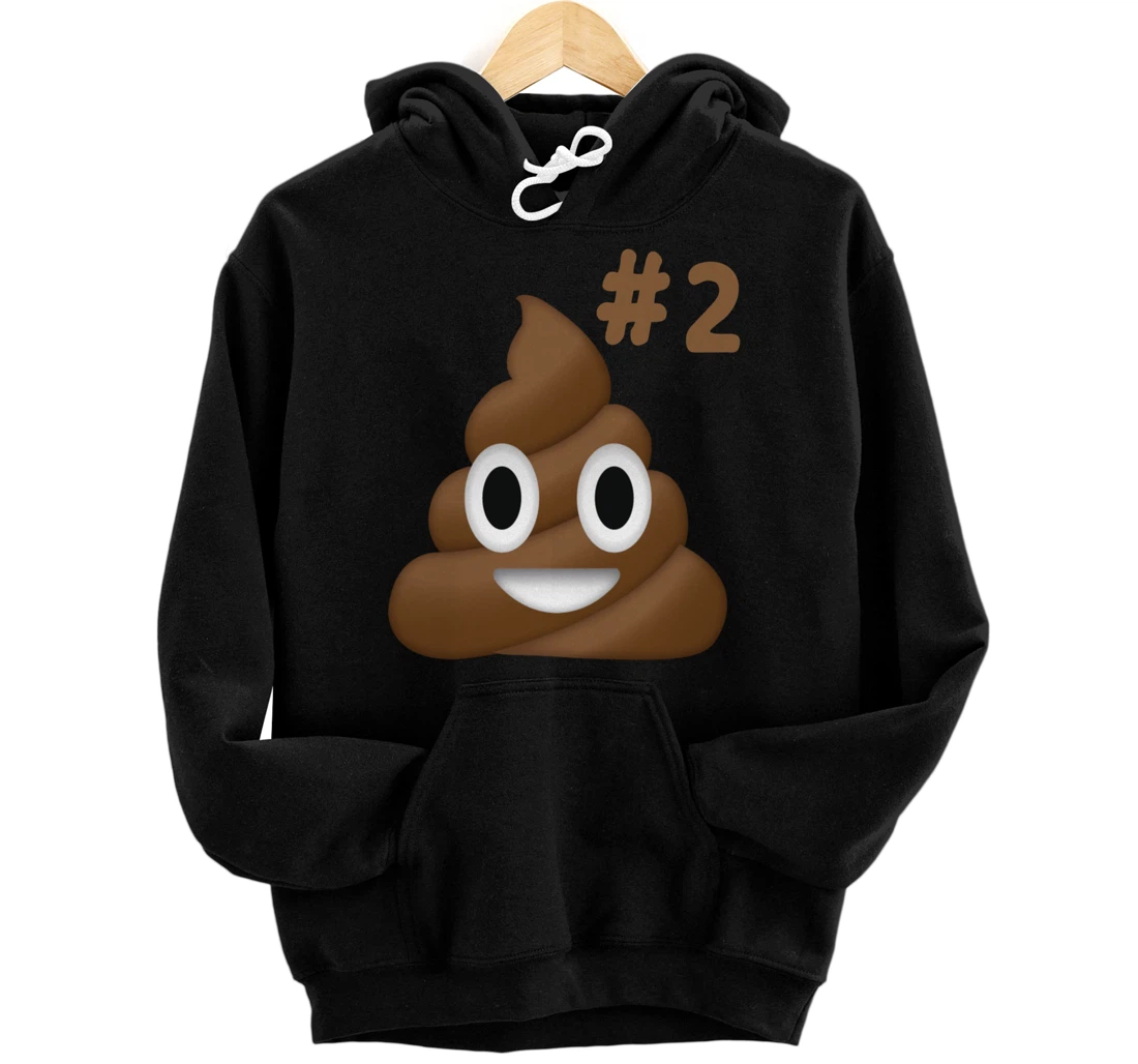 Personalized Poop Pile Poop We're Number #2 Funny Smile Happy Emoticon Pullover Hoodie