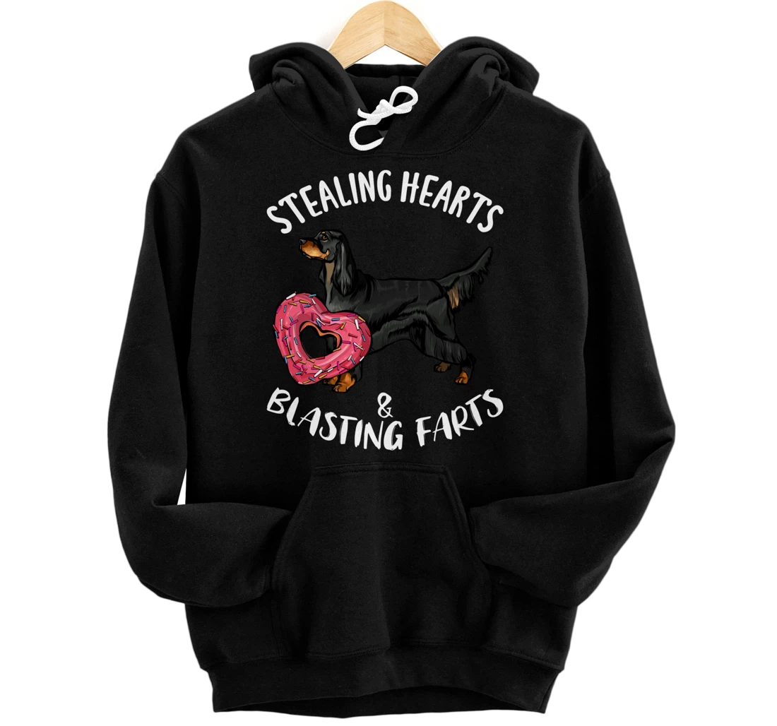 Personalized Stealing Hearts Blasting Farts Gordon Setter Valentines Day Pullover Hoodie