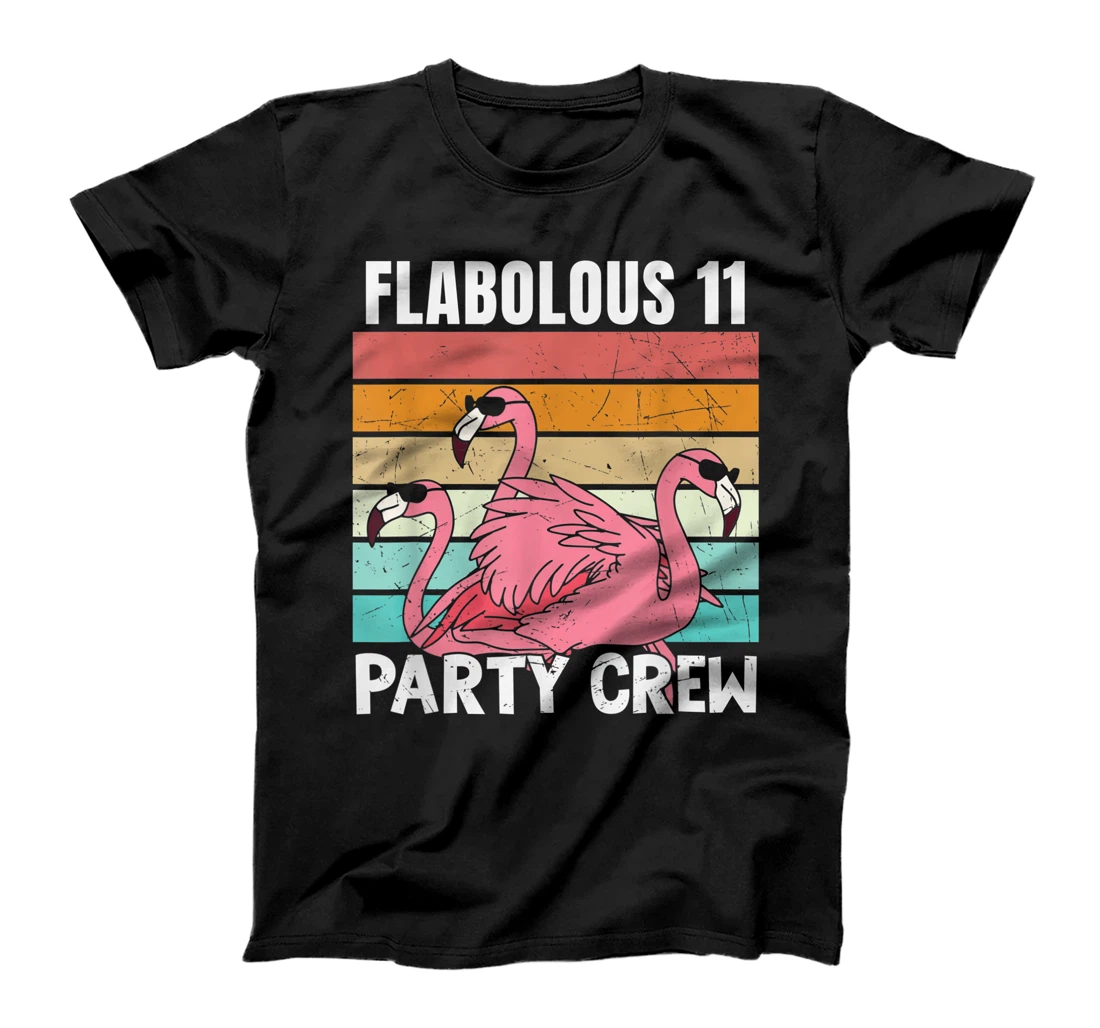 Personalized Flamingo party crew 11 years old flabulous T-Shirt, Kid T-Shirt and Women T-Shirt