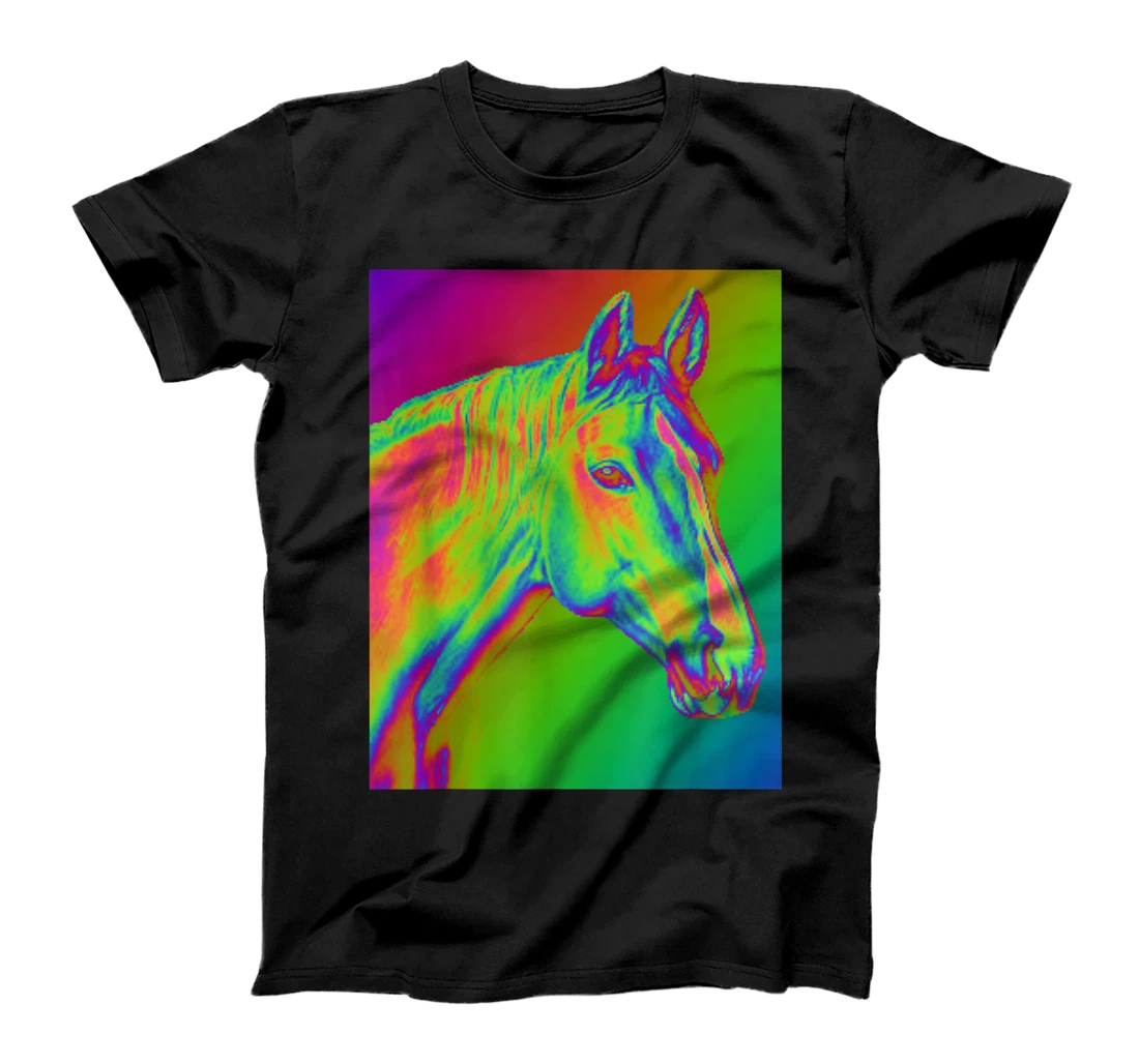 Personalized Horses Shirt, Portrait ColorFul Art For Horses Lovers, Rider T-Shirt, Kid T-Shirt and Women T-Shirt