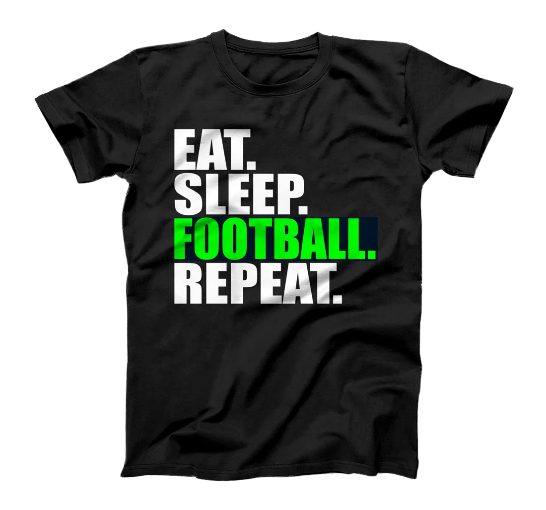 Personalized Funny Football Fan Player Lover My Favorite Season Eat Sleep T-Shirt