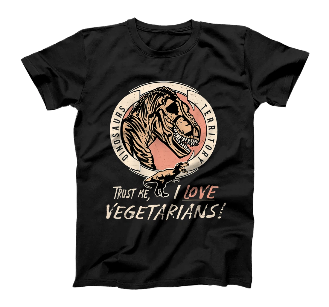 Personalized I love Vegetarians Dinosaur Carnivore Tyrannosaurus T-Shirt, Women T-Shirt