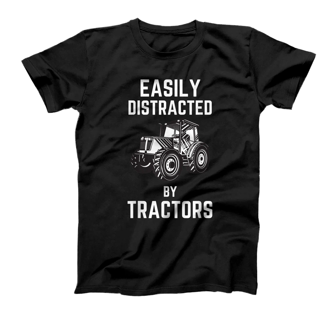 Personalized Easily Distracted By Tractors Vintage Tractor Lover Farming T-Shirt, Kid T-Shirt and Women T-Shirt