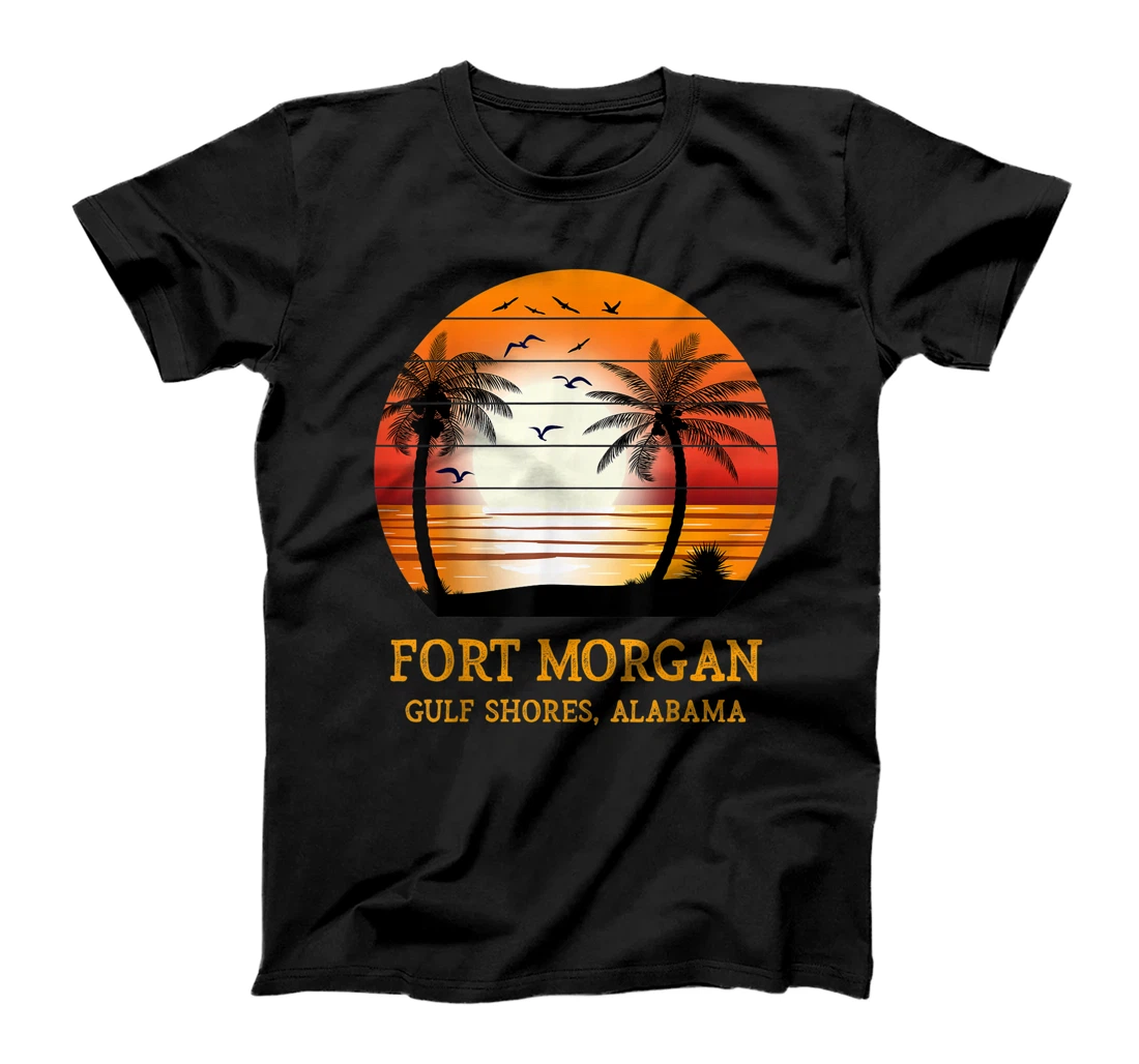 Personalized Fort Morgan Gulf Shores Alabama Vintage Sunset Retro Summer T-Shirt, Kid T-Shirt and Women T-Shirt