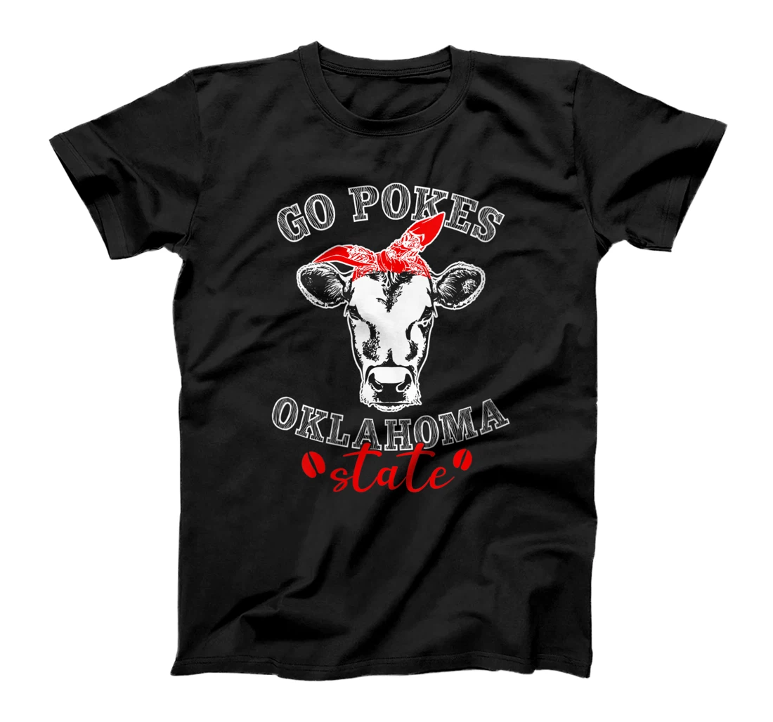 Personalized Womens Go Pokes Oklahoma State Funny Cow T-Shirt, Women T-Shirt