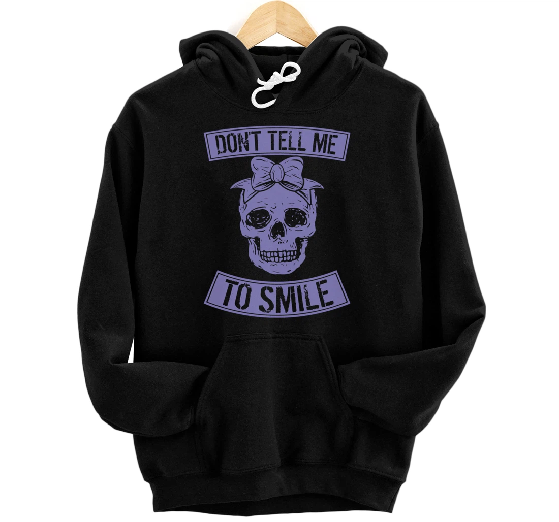 Personalized Don't Tell Me To Smile Cute Trendy Hardcore Feminist Skull Pullover Hoodie