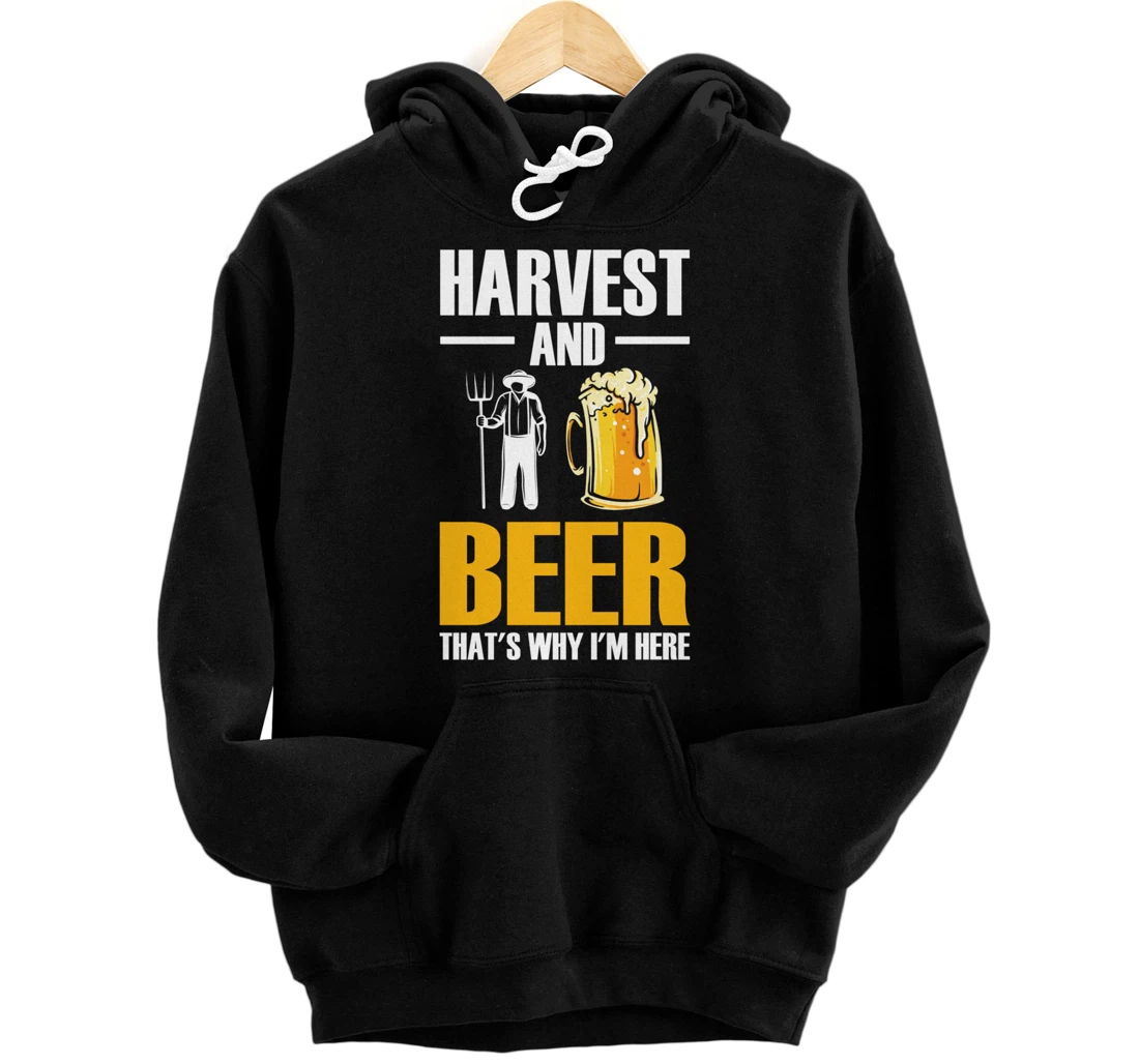 Personalized Farmer Harvest And Beer - Farm Tractor Farming Pullover Hoodie