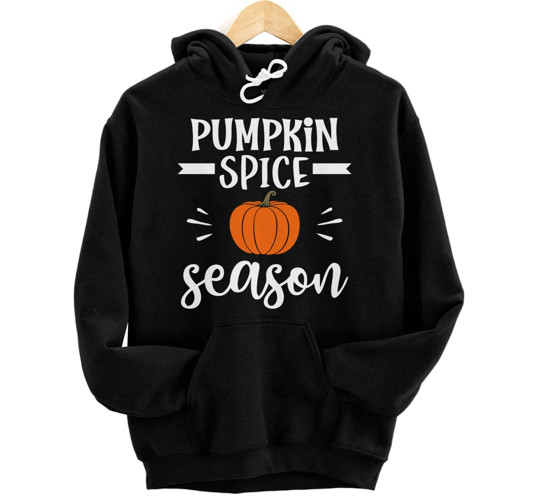 Personalized PUMPKIN SPICE SEASON Funny Fall Autumn Coffee Latte Lover Pullover Hoodie