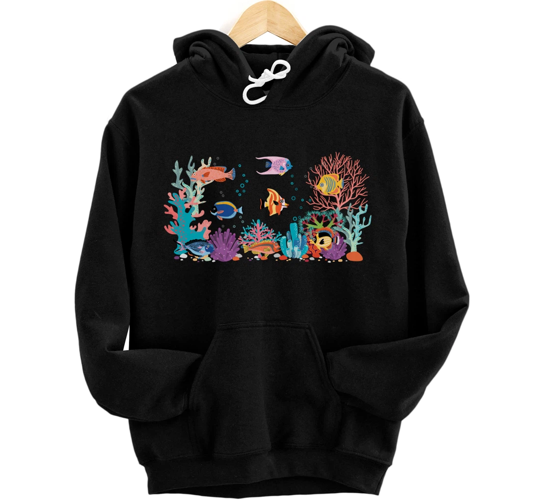 Personalized Fish Species Sea Animal Fishkeeper Underwater School Of Fish Pullover Hoodie