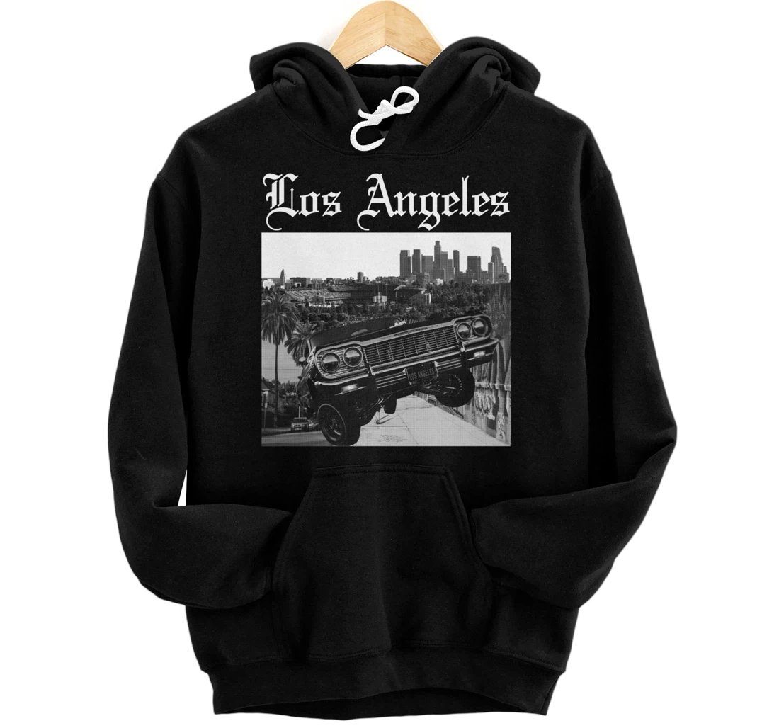 Los Angeles Skyline California Latino Elysian Mexican Cholo Pullover Hoodie