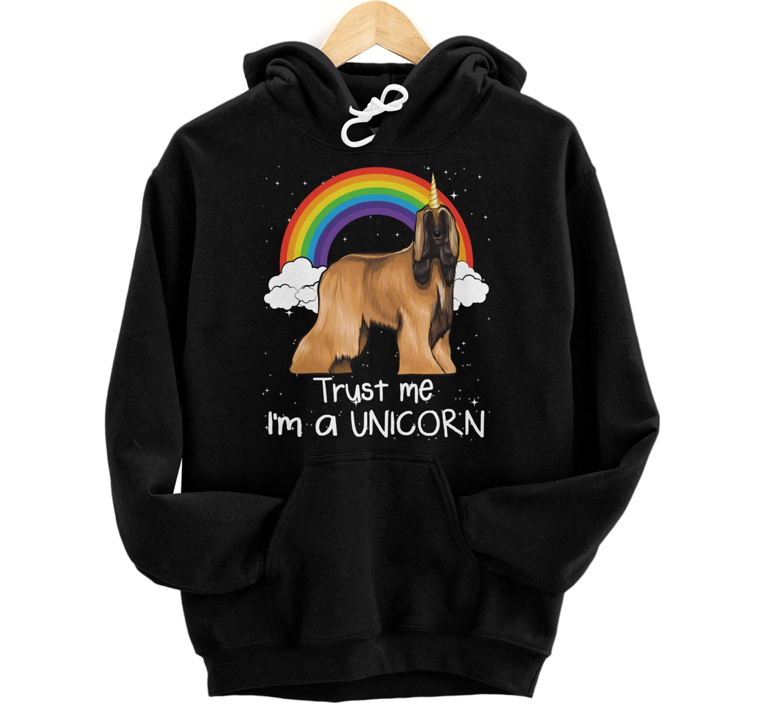 Rainbow Afghan Hound Trust Me I'm A Unicorn Dog Pullover Hoodie