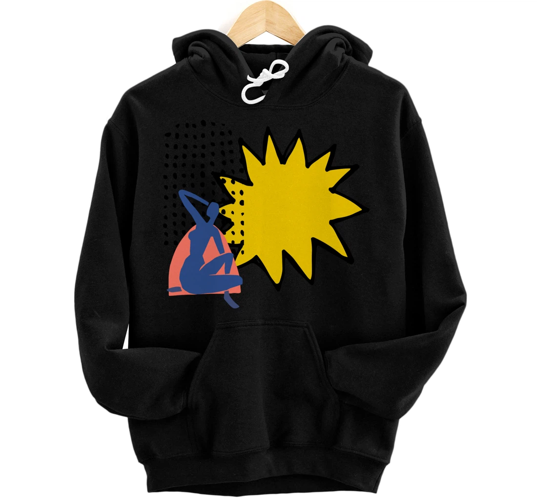 Personalized Colorful Woman Silhouette & SU Abstract Art Aesthetic GIFT Pullover Hoodie