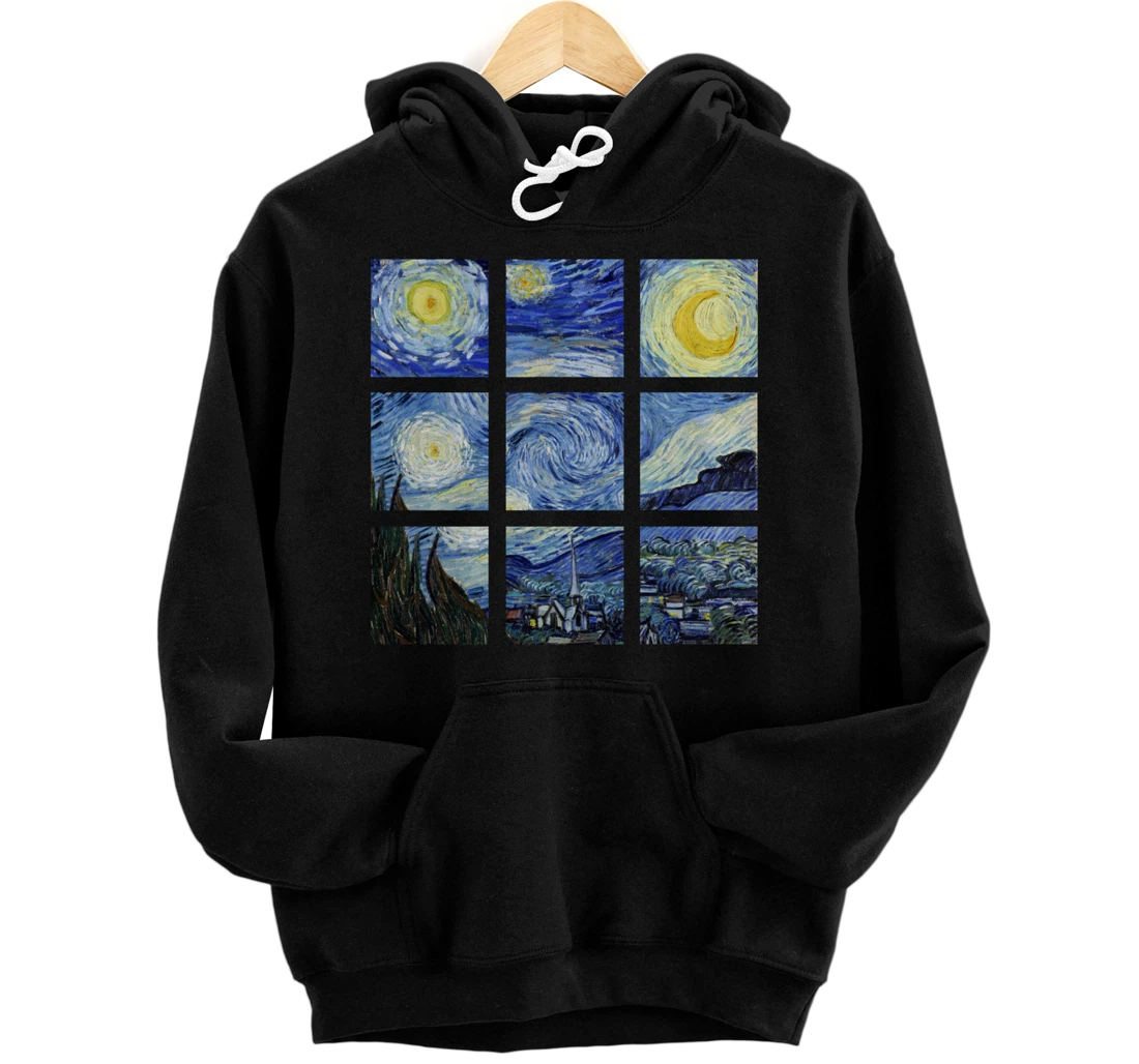 Personalized Van Gogh Starry Night Collage, Vincent Van Gogh Paintings Pullover Hoodie