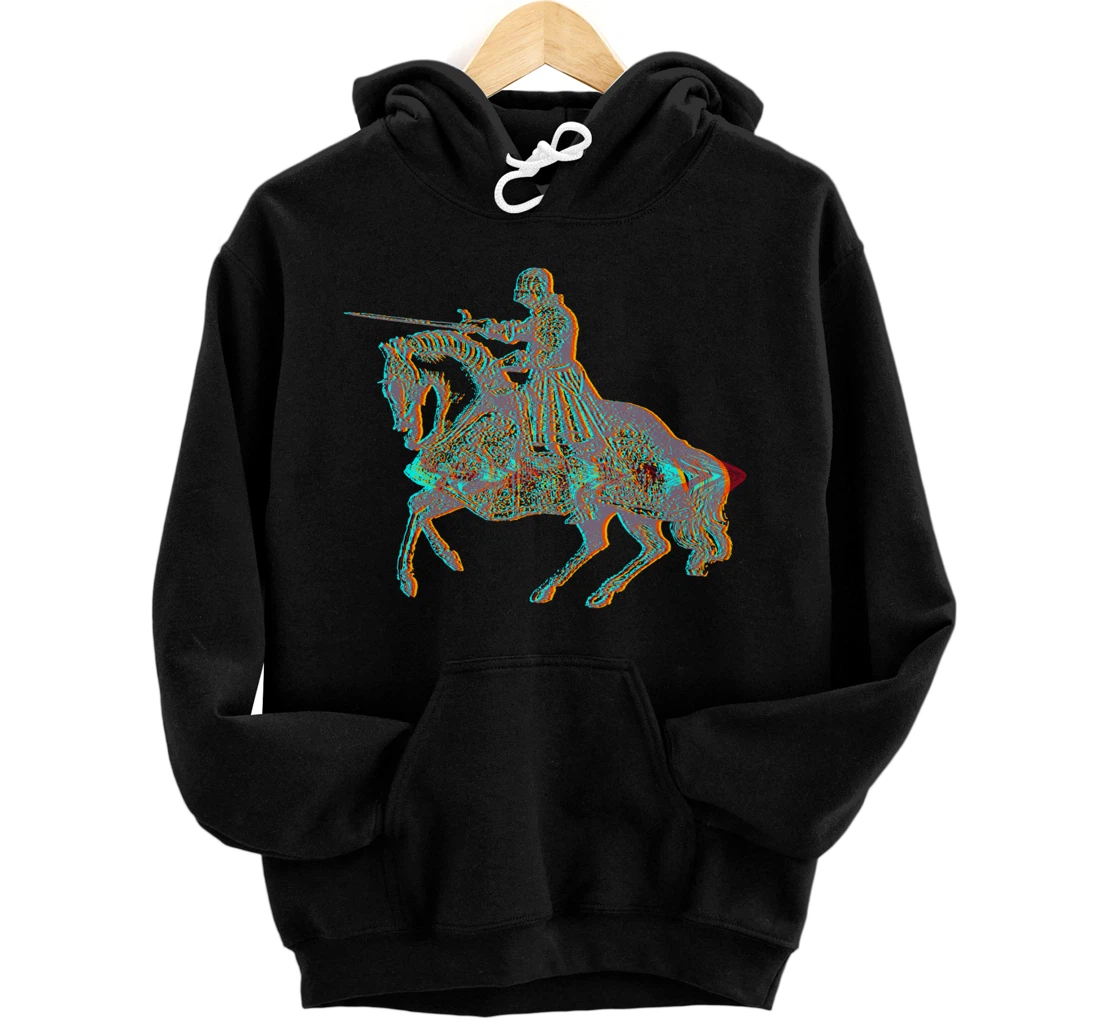 Personalized Medieval Knight Jousting Renaissance Falling Into Battle Pullover Hoodie