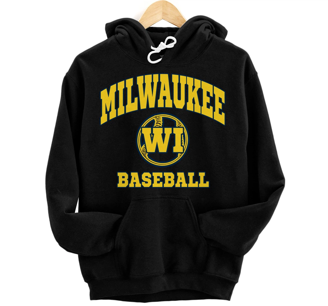 Personalized Milwaukee Baseball Fan Wisconsin - Jersey Style Design Pullover Hoodie