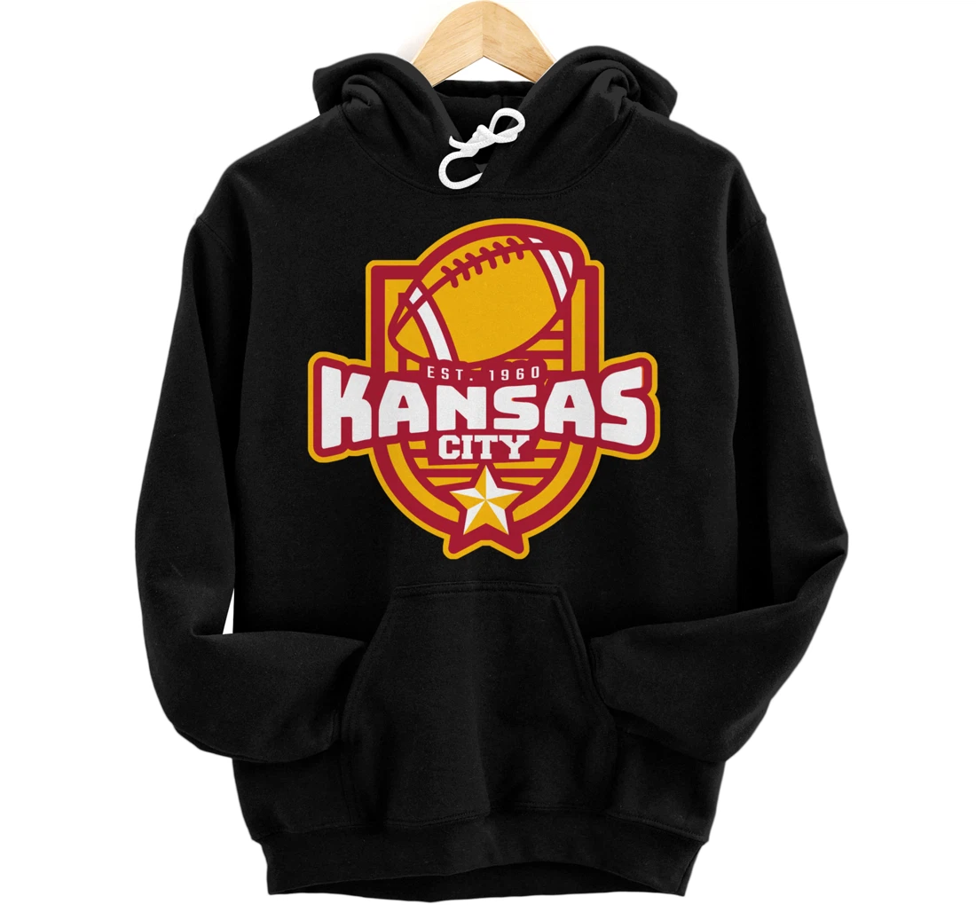 Personalized Kansas City - Retro Style Graphic - Football Fan Pullover Hoodie