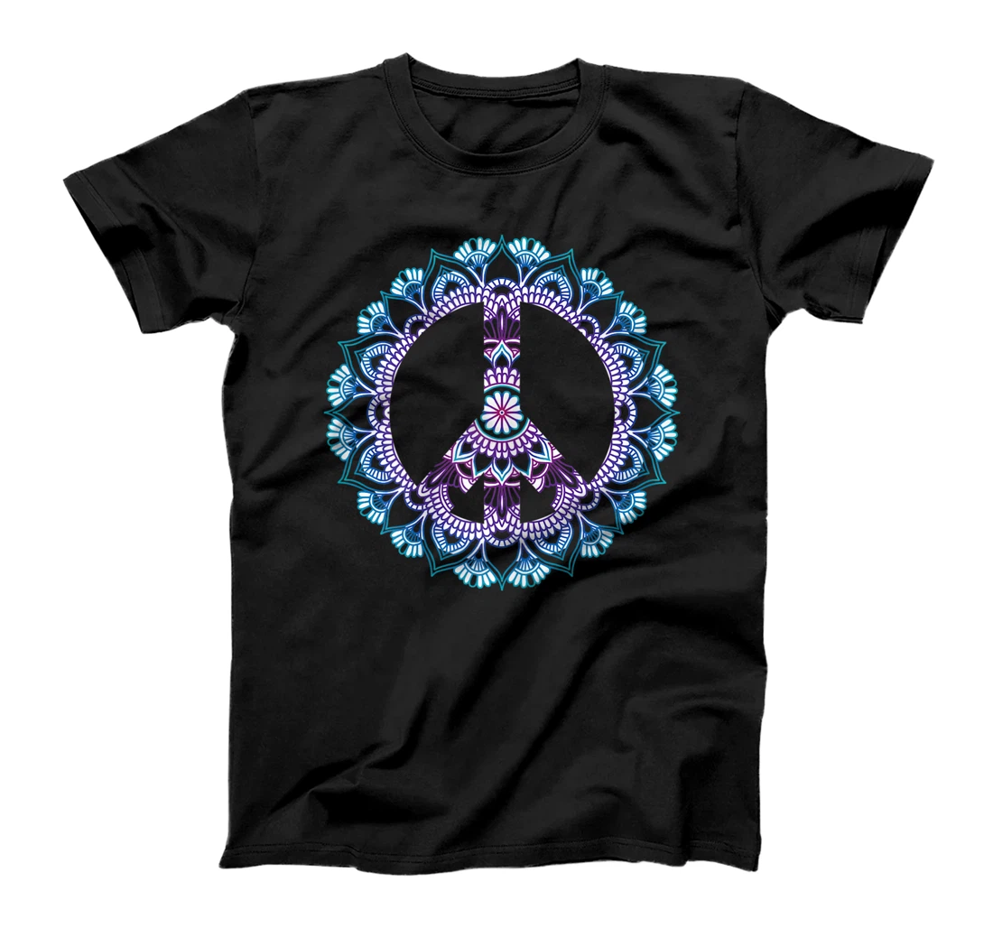 Womens Peace Sign, Sacred Geometry Colorful, Yoga Symbol T-Shirt, Women T-Shirt