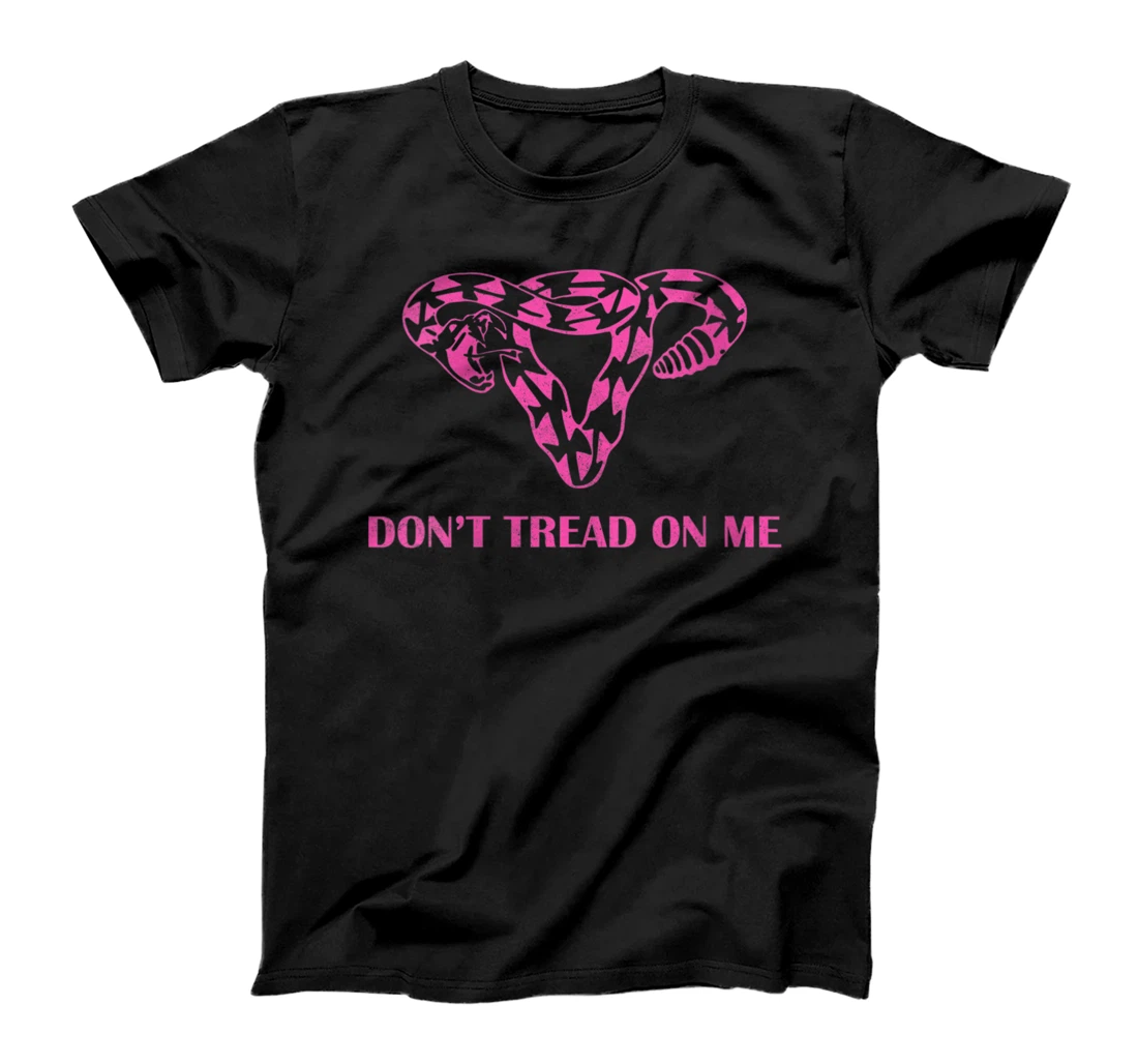 Womens Dont Trend On Me Pink Rattlesnake Uterus T-Shirt, Women T-Shirt