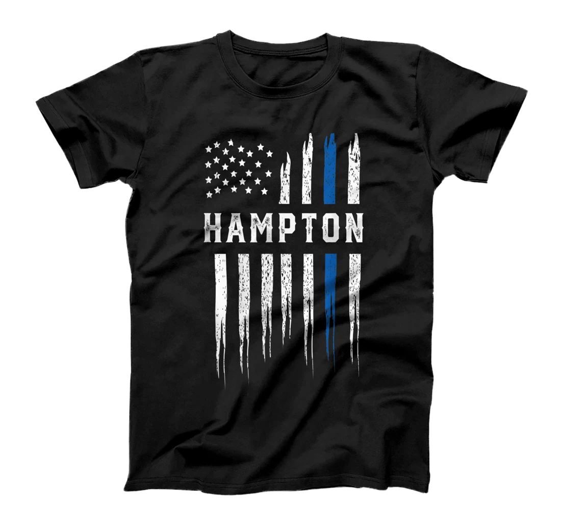 Thin Blue Line Heart Hampton Police Officer Virginia Cops T-Shirt, Women T-Shirt