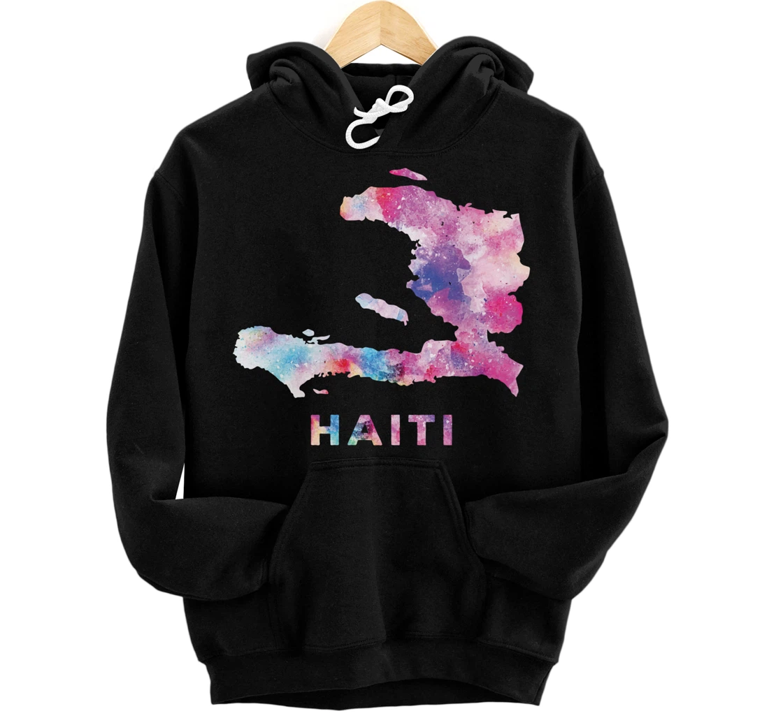 Personalized Haiti Haitian America Flag Watercolor Love Proud Ayiti Pullover Hoodie