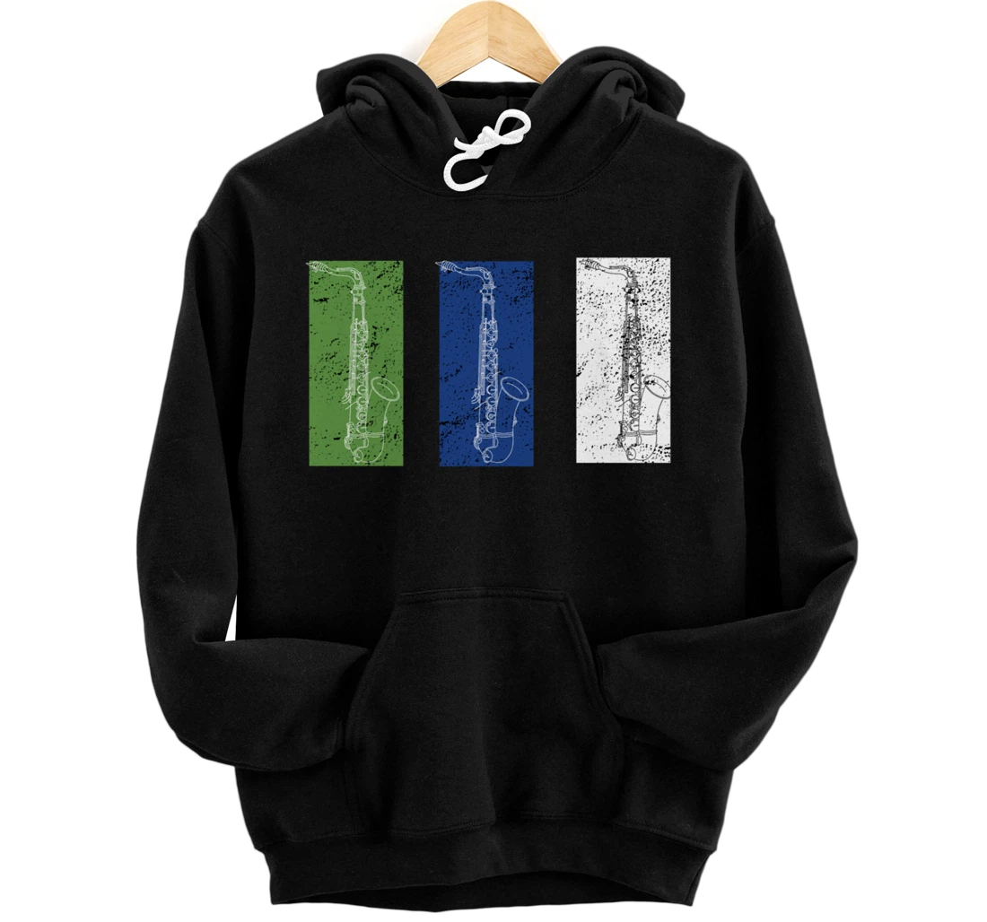 Personalized Saxophone Jazz Band Rock and Roll Music Vintage Musical Tee Pullover Hoodie