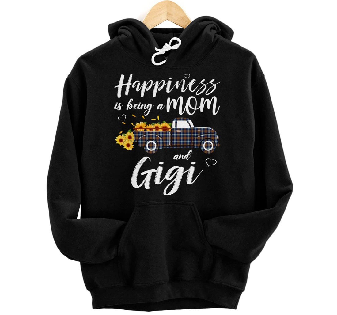 Personalized Womens Happiness is Being an MOM And GIGI Sunflowers Pullover Hoodie