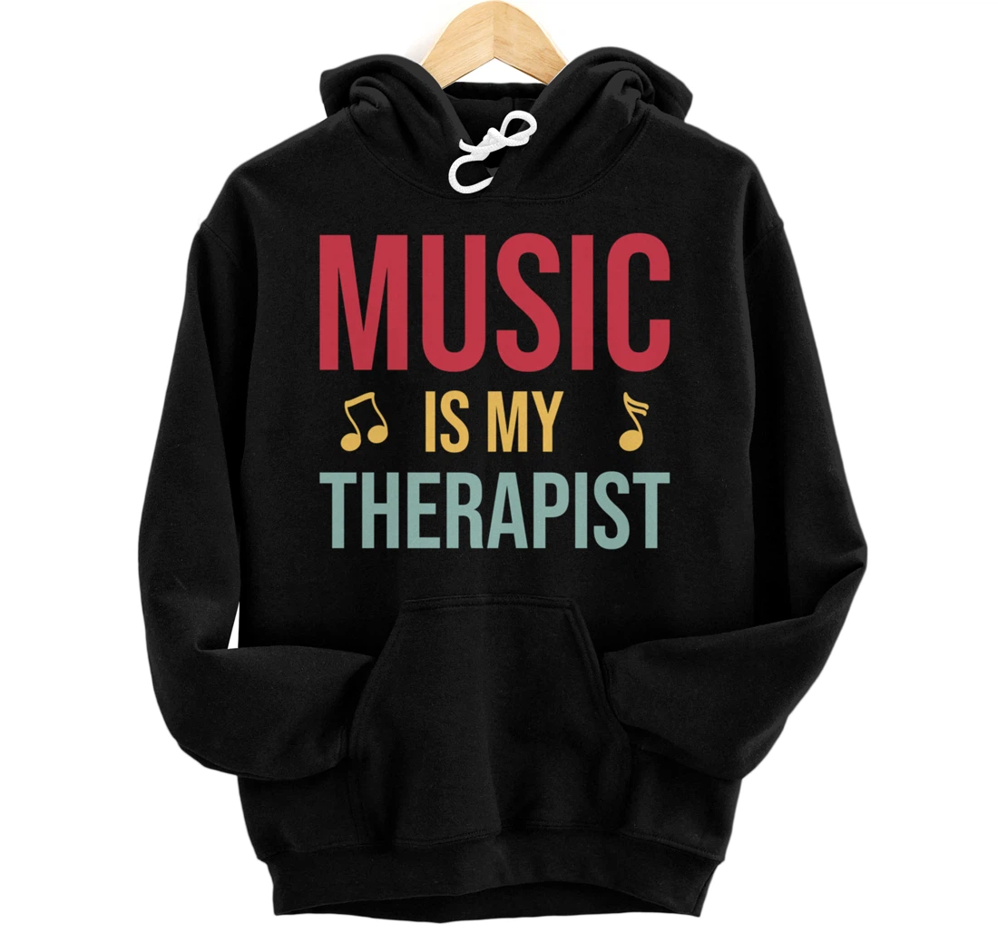 Personalized Singer Notes Music is my Therapist Pullover Hoodie