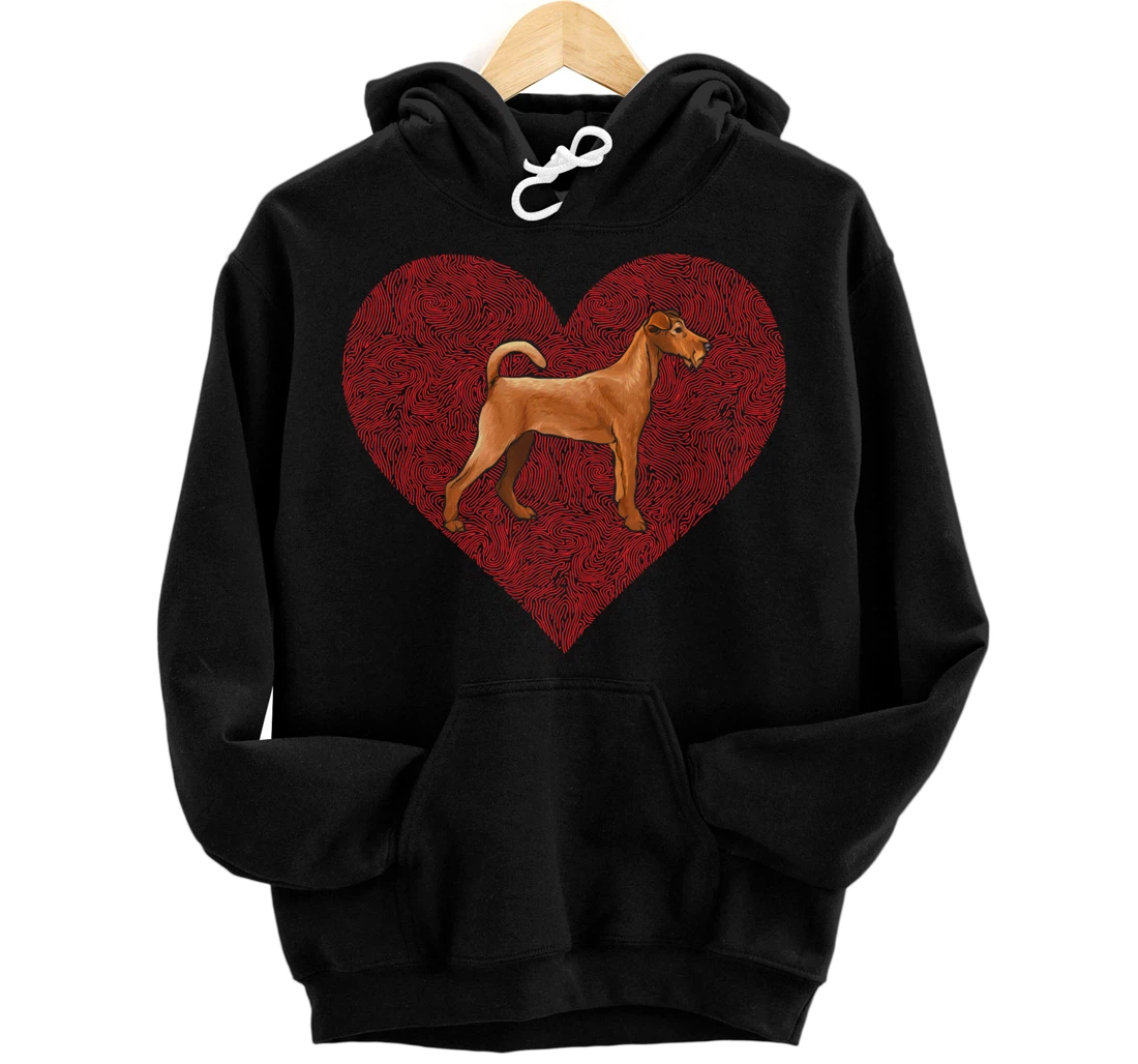 Personalized Irish Terrier Valentines Day Dog Love Fingerprint Pullover Hoodie