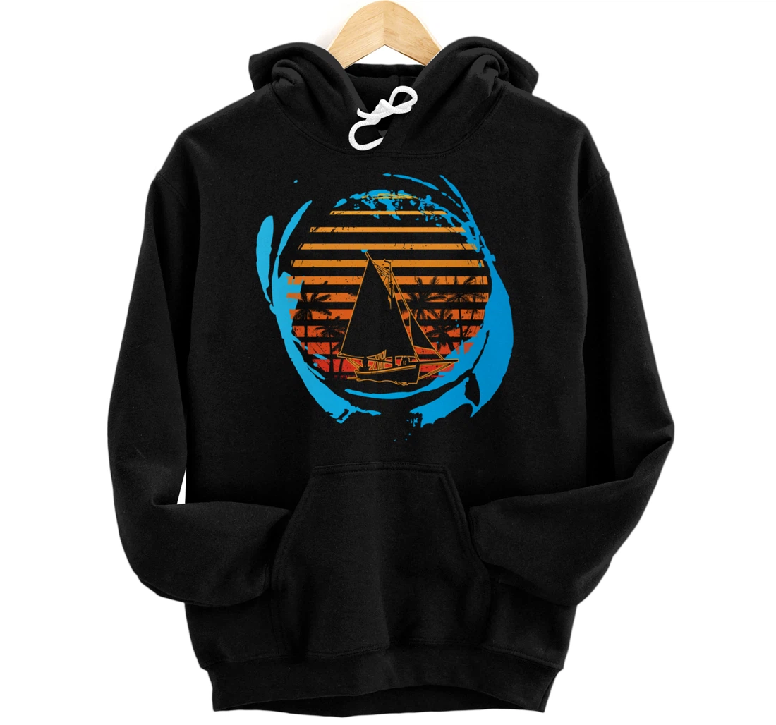 Personalized Sailboat Tropical Beach Sailing Sailor Fishermen Boat Lover Pullover Hoodie