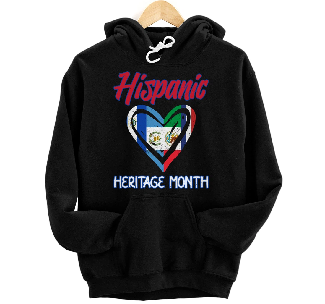 Love Latino Countries Flag Heart Hispanic Heritage Month Pullover Hoodie