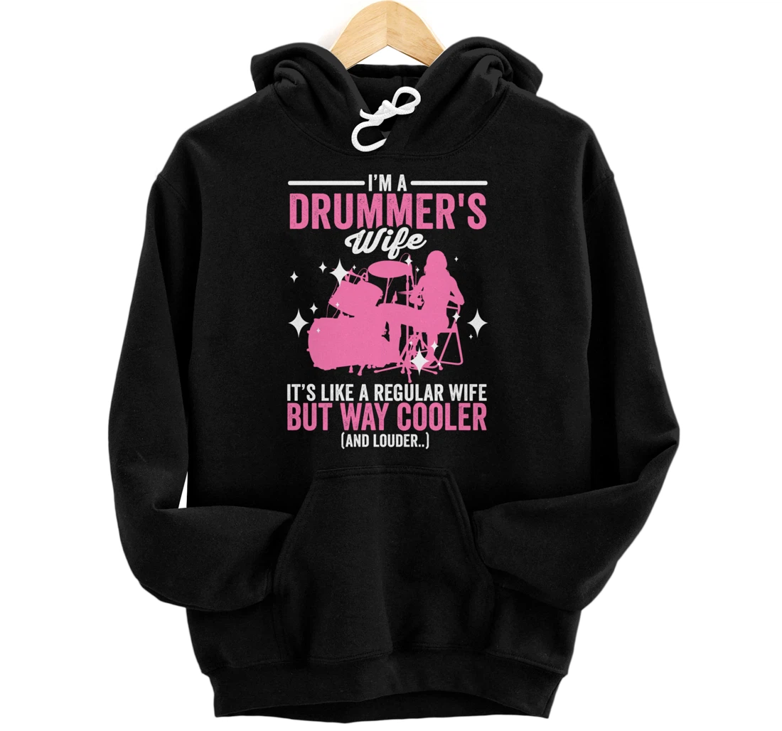 Personalized Drummers Wife Women Drumset Drum Player Drums Percussionist Pullover Hoodie