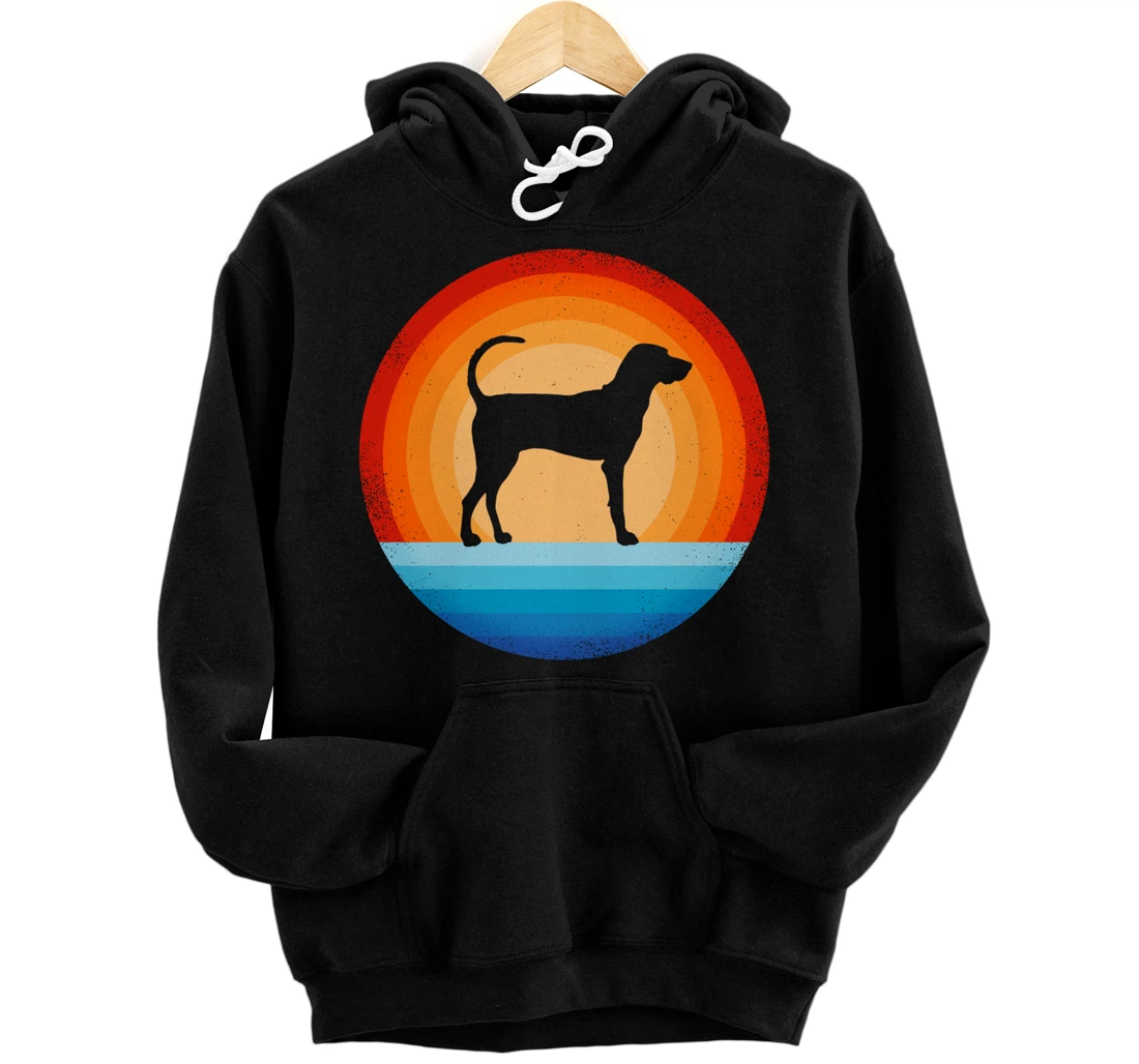 Personalized Coonhound Retro Vintage 60s 70s Sunset Dog Lovers Men Women Pullover Hoodie