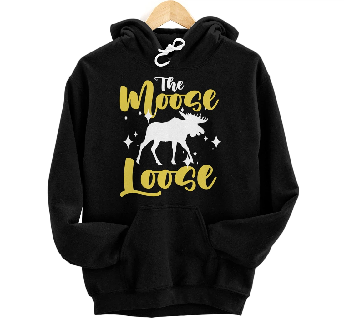 Personalized Funny Moose Lover Vintage Moose Pullover Hoodie