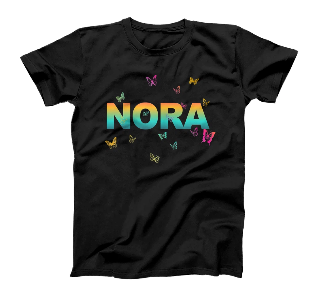 Personalized Nora - Beautiful Name with colorful Butterflies T-Shirt, Kid T-Shirt and Women T-Shirt