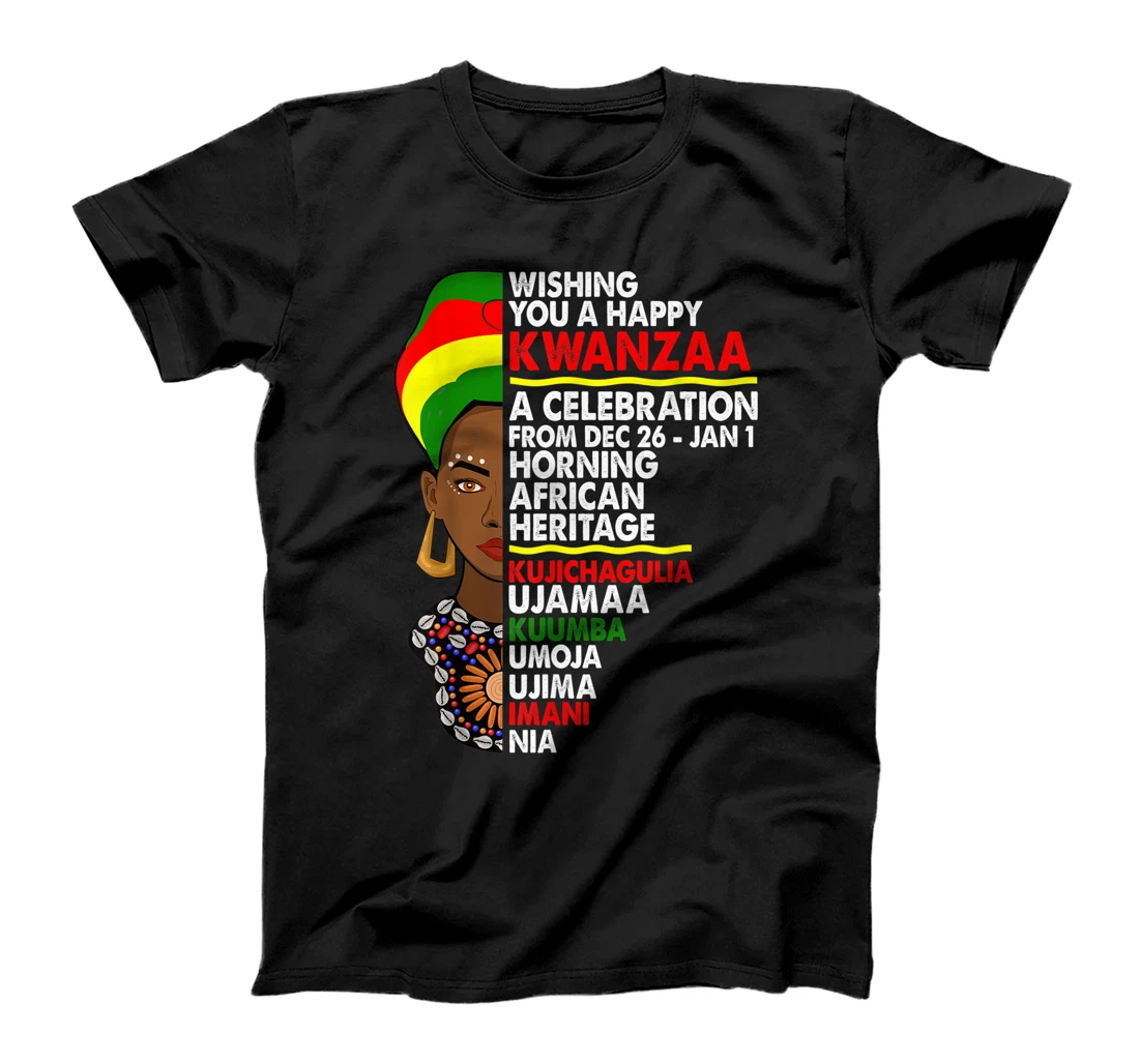 Happy Kwanzaa African Woman T-Shirt, Women T-Shirt