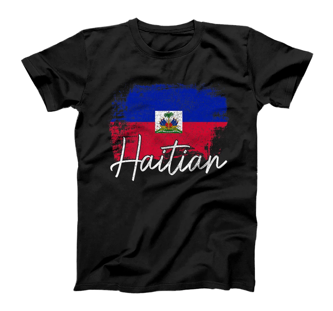 Personalized Haiti Vintage Flag Haitian Pride Roots T-Shirt, Women T-Shirt