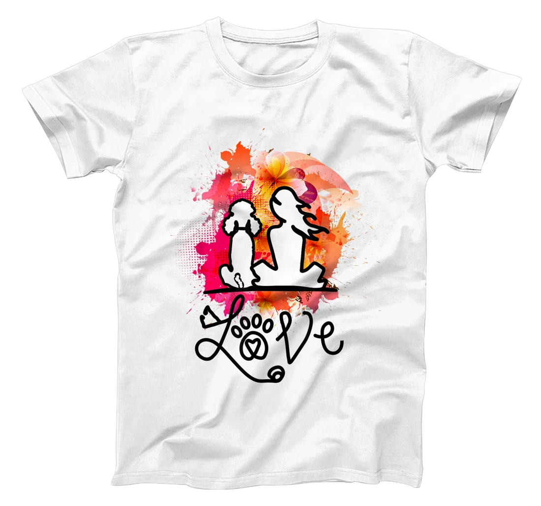 Personalized Poodle mom and poodle lovers Colorful art. T-Shirt, Women T-Shirt