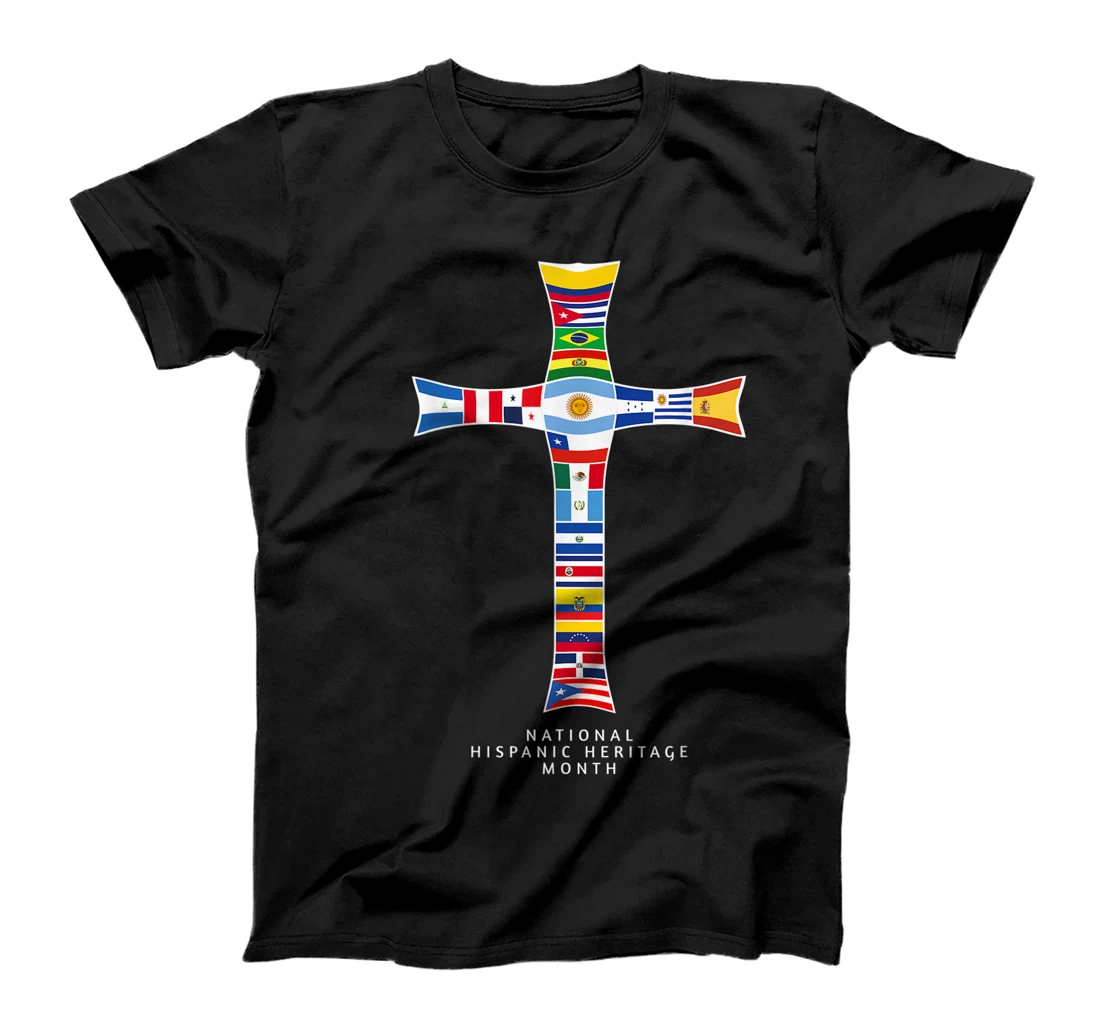 National Hispanic Heritage Month - Cross with Flags T-Shirt, Women T-Shirt