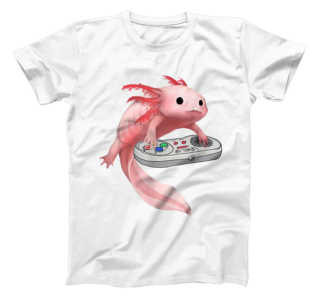 Axolotl Playing Video Game Gamer FUnny T-Shirt, Women T-Shirt